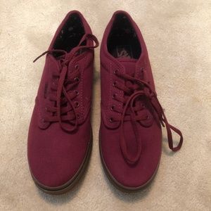 VANS deep red canvas sneakers